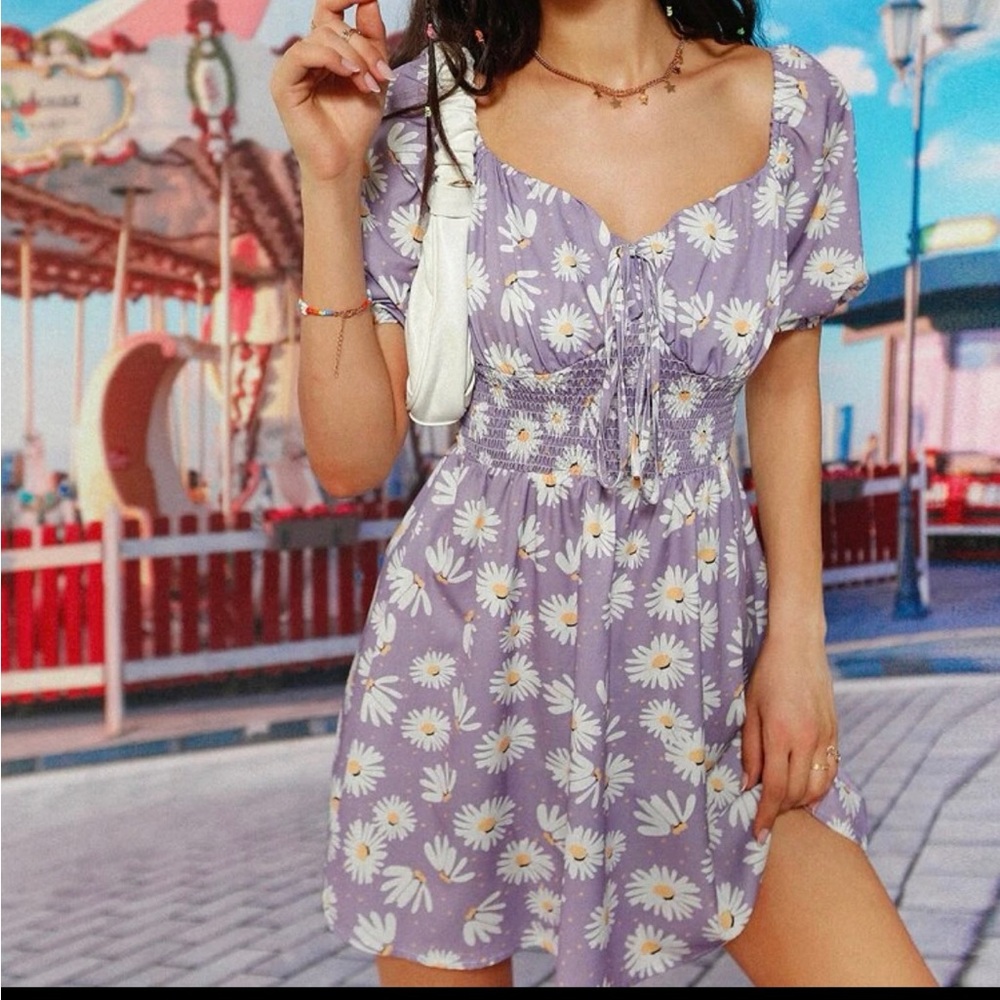 Floral purple dress
